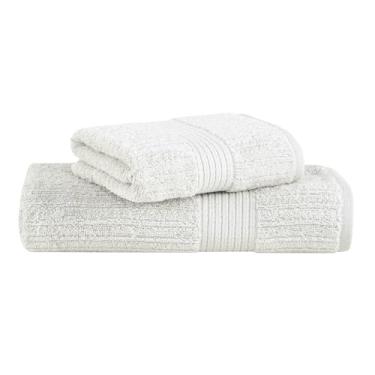 Imagem de Buddemeyer Jogo de Toalhas Fio Penteado Canelado Gigante Cinza 2 Peças