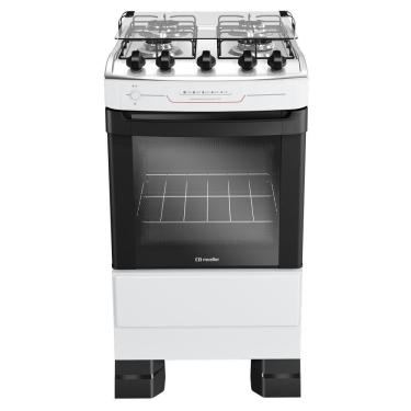 Imagem de Fogão Mueller 4 Bocas com Mesa Inox e Acendimento Automático Total Branco MFI4BF Bivolt