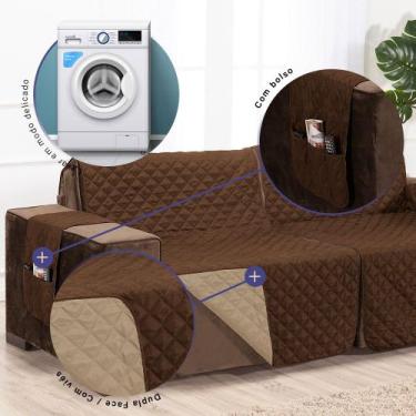 Imagem de Capa Protetora de Sofá Retrátil Assento 2,40m Dupla Face - MR ENXOVAIS