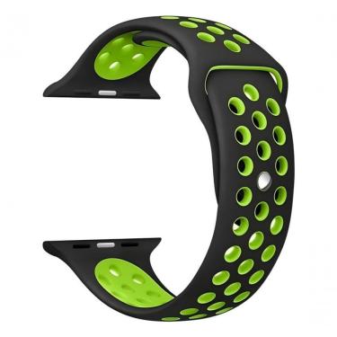 Imagem de Pulseira Silicone Para Iwo Smartwatch 42mm E 44mm Sport - Preto E Verde