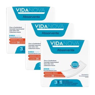 Imagem de Absorvente geriátrico Vida Nova - 3 Pacotes - 60 Unidades - eurofral