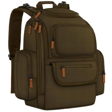 Imagem de Mochila Mancro, bolsa de fraldas multifuncional de viagem, verde escur