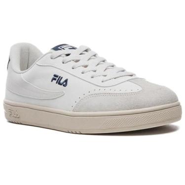 Imagem de Tênis Fila Court 80 Masculino - Branco e Marinho, 40