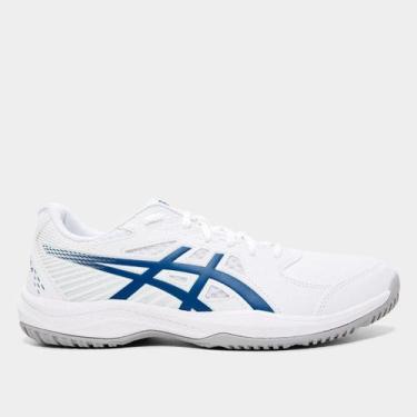 Imagem de Tênis Asics Court Slide 4 Masculino, Branco, Azul, 43