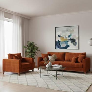 Imagem de Kit Sofá Living Beny 1,80m com Poltrona. - Leonardi, Terracota