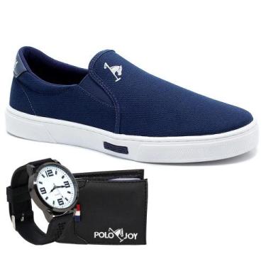 Imagem de Kit Sapatênis Iate com Relógio e Carteira Casual Confort - Polo Joy, 3