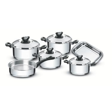 Imagem de Jogo de Panelas Tramontina Solar Baquelite em Aço Inox Fundo Triplo 6 Peças