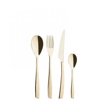 Imagem de FAQUEIRO BUGATTI 24 PEÇAS CHAMPAGNE BRILHANTE DECORADO ISCHAL-FAQ24