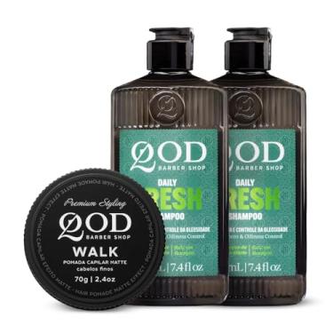 Imagem de QOD Barber Shop - KIT COMPRE E GANHE - Kit 2 Shampoo Daily Fresh, 220ml + 1 Pomada Capilar Walk, 70g