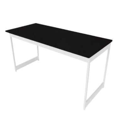 Imagem de Mesa Escrivaninha Escritório Estilo Industrial Computador 116 Cm (Preto/Pés Brancos)