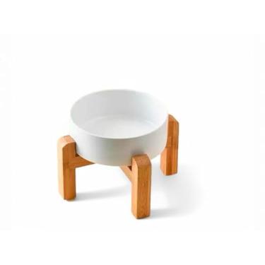 Imagem de Comedouro Elevado Para Gatos Cerâmica Unitário Bambu (Verde,300ml)