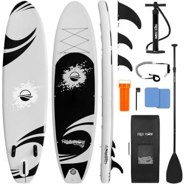 Imagem de Inflatable Stand Up Paddle Board (6 Inches Thick) with Premium SUP Accessories & Carry Bag | Wide Stance, Bottom Fin for Paddling, Surf Control, Non-Slip Deck | Youth & Adult Standing Boat