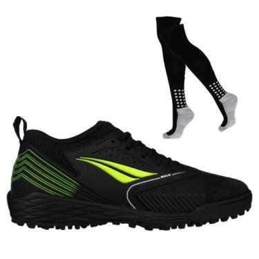 Imagem de Kit Chuteira Society Penalty Se7E Pro Molix Y-1 E Meião, 39, Preto, Am