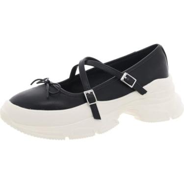 Imagem de Steve Madden Broder Tênis feminino, Preto/branco, 37