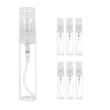 Imagem de Mini frasco spray de 5 ml, mini frasco de spray de vidro transparente vazio, mini frasco de perfume recarregável de névoa fina, atomizador de perfume, pequenos recipientes de amostra, garrafa de