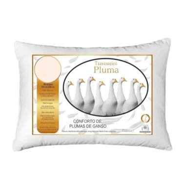 Imagem de Travesseiro de Plumas Sintéticas 70x50cm | Tecido Micro Percal 100% Poliéster | Antialérgico, Macio, Lavável e de Secagem Rápida.
