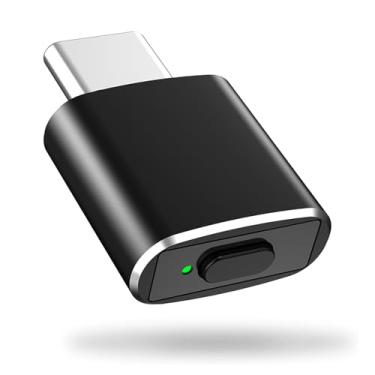 Imagem de Mouse Jiggler Indetectável USB C Mouse Mover, Automático Tipo C Mouse Wiggler com 3 modos de Jiggle e botão de interruptor, mantenha o computador/laptop/PC acordado, Plug and Play (preto)