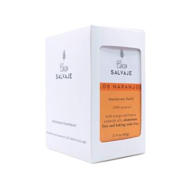 Imagem de COCO SALVAJE Kit inicial de desodorante natural para mulheres e homens | Sem alumínio com magnésio | Não tóxico, vegano, hipoalergênico e seguro para gravidez | Recarga de 60 ml e caixa de metal (LOS