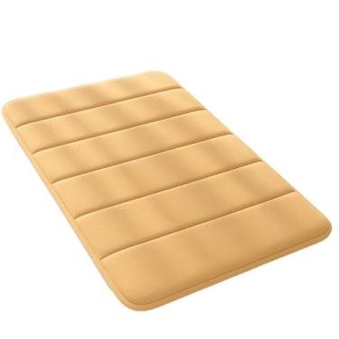 Imagem de Kit 1/2 Tapetes Ultra Soft Absorvente Antiderrapante Macio Secagem Rápida Poliéster Lavanderia Banheiro Tapete Antiderrapante Banheiro(2,Caqui)