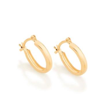 Imagem de Brinco Feminino Rommanel Argola Oval Banhado a Ouro 18k 520902