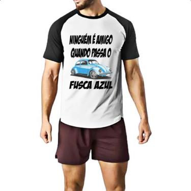 Imagem de Camiseta Raglan Ninguem e amigo quando passa o fusca azul - Alearts, G