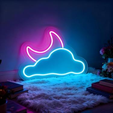 Imagem de Neonawall Neon Sign for Wall Decor Light Up Letters Business Led Sign Cute Birthday Party Gifts Led Decorative Night Signs Room Decorations Supplies Birthday Party Signs for Home Bedroom Dorm (Moon)