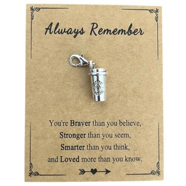 Imagem de AMOBESTER Mini caneca de café 3D com pingente de clipe com zíper, braclet colar, joia para colega de trabalho