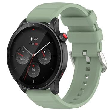 Imagem de Pulseira esportiva de 22 mm compatível com Amazfit GTR4 pulseira de silicone macio de substituição para mulheres e homens (verde)
