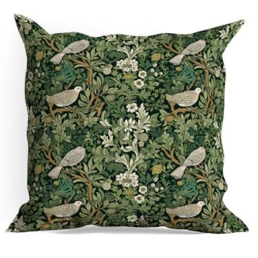 Imagem de Capas de almofada florestais, pacote com 18 x 18, retrô, floresta, floral, para sala de estar, casa de fazenda, quarto, sofá, cama, cadeira, carro, decoração de assento de carro, almofada estética