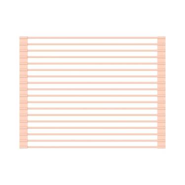 Imagem de Escorredor de louça, aço inoxidável revestido de silicone, sobre a pia, dobrável, resistente ao calor, antiderrapante, peso máximo de 20 kg, pratos, copos, talheres, esponjas de prato (bege-M)