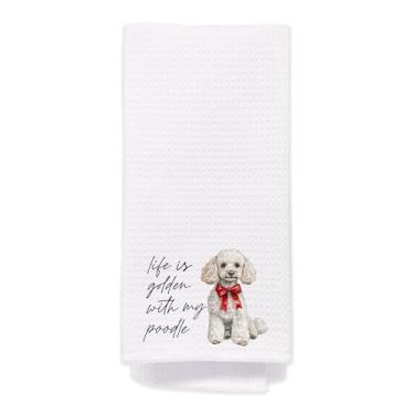 Imagem de BitKan Toalhas de mão Goldendoodle para banheiro - Golden Doodle Poodle Toalha de chá de cozinha, presentes de mãe de cachorro Goldendoodle para amantes de cães/mulheres, presentes dourados para Dia