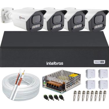 Imagem de Kit 4 Câmeras Full Color C/Áudio Dvr Intelbras 4ch S/HD