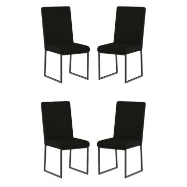 Imagem de Kit 4 Cadeiras Para Mesa De Jantar Base Industrial Preto Balaqui Preto