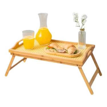 Imagem de Bandeja Café Da Manhã De Bambu Pés Dobráveis Retangular 50cm