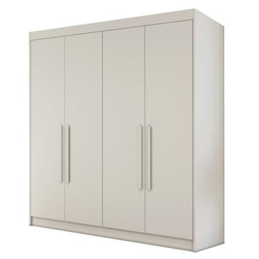 Imagem de Guarda Roupas Casal 4 Portas 3 Gavetas 100% Mdf Tunis Off White