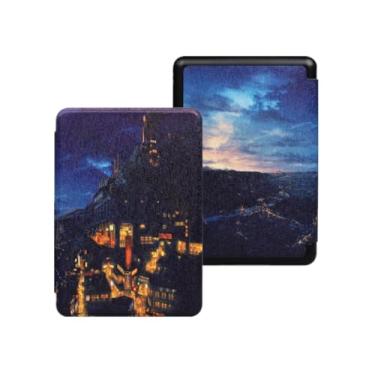 Imagem de Akacy Capa com padrão pintado para Kindle Paperwhite de 6,0 polegadas 10ª geração lançada em 2018 (Modelo: PQ94WIF) Capa protetora de couro PU com função auto despertar/hibernar/à prova d'água (25)