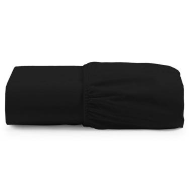 Imagem de Lençol Unique Avulso De Baixo Solteiro Com Elástico Micro Percal 400 Fios - Preto