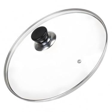 Imagem de Tampa de panela de 30 cm, tampa de panela de substituição universal para frigideiras, frigideiras de ferro fundido, tampa de panela de vidro temperado com ventilação de vapor