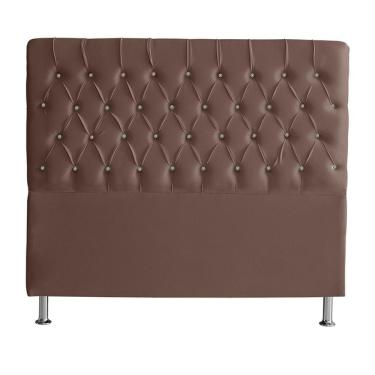 Imagem de Cabeceira De Cama Box Paris Casal 140 Cm Botão Strass Suede Rosê Do Lar Móveis