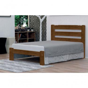 Imagem de Cama de Casal Londres de Madeira Maciça Angelim Pedra Tauari Imbuia