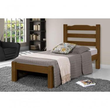 Imagem de Cama de Solteiro Veneza de Madeira Maciça Tauari Imbuia