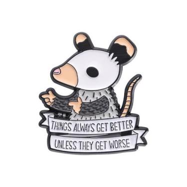 Imagem de Alfinetes de broche Cartoon Mouse Punk Style Animal Lapela Crachá - yi