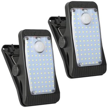 Imagem de LUMINFLY Luzes de parede com sensor de movimento solar, à prova d'água, encaixe para iluminação externa, carregamento duplo tipo C, luz branca/quente, pacote com 2 ou 4