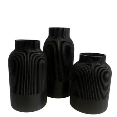 Imagem de Vasos de flores decorativos- impressão 3D(Preto)
