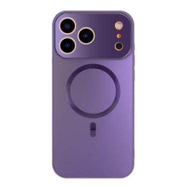 Imagem de Capa compatível com iPhone 17 Pro Max MagSafe compatível com proteção total da lente da câmera e acabamento acetinado elegante, leve, antiamarelo e impressão digital à prova de choque para telefone