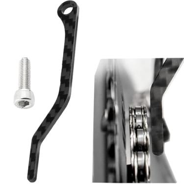 Imagem de Tangseajiao 1 unidade estabilizadora de corrente de fibra de carbono preta, coletor de bicicleta de estrada, guia de acessórios antiqueda, estabilizador antiqueda, transmissão