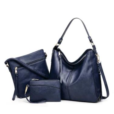 Imagem de Bolsas Hobo Feminino Conjunto de Couro e Carteiras para Trabalho Compras Mulheres
