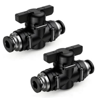 Imagem de Beduan Válvula de esfera pneumática BUC, 1/10.2 cm x 1/10.2 cm OD Push to Connect Válvula de controle de fluxo de ar União de conexão rápida reta (pacote com 1)