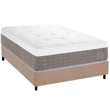 Imagem de Conjunto Box Casal: Colchão Molas Herval Maxspring C1784 + Base Crc Suede Clean (138x188)