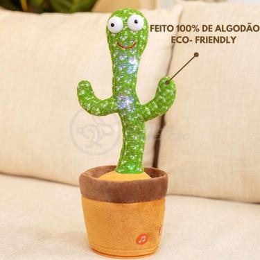 Imagem de Brinquedo Cacto Dançante Pelúcia 120 Músicas Fala Repete Usb